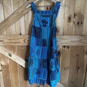 NWT Ananta Romper  Women's L/XL Patchwork Teal Blue Black Pockets Boho Hippie‎